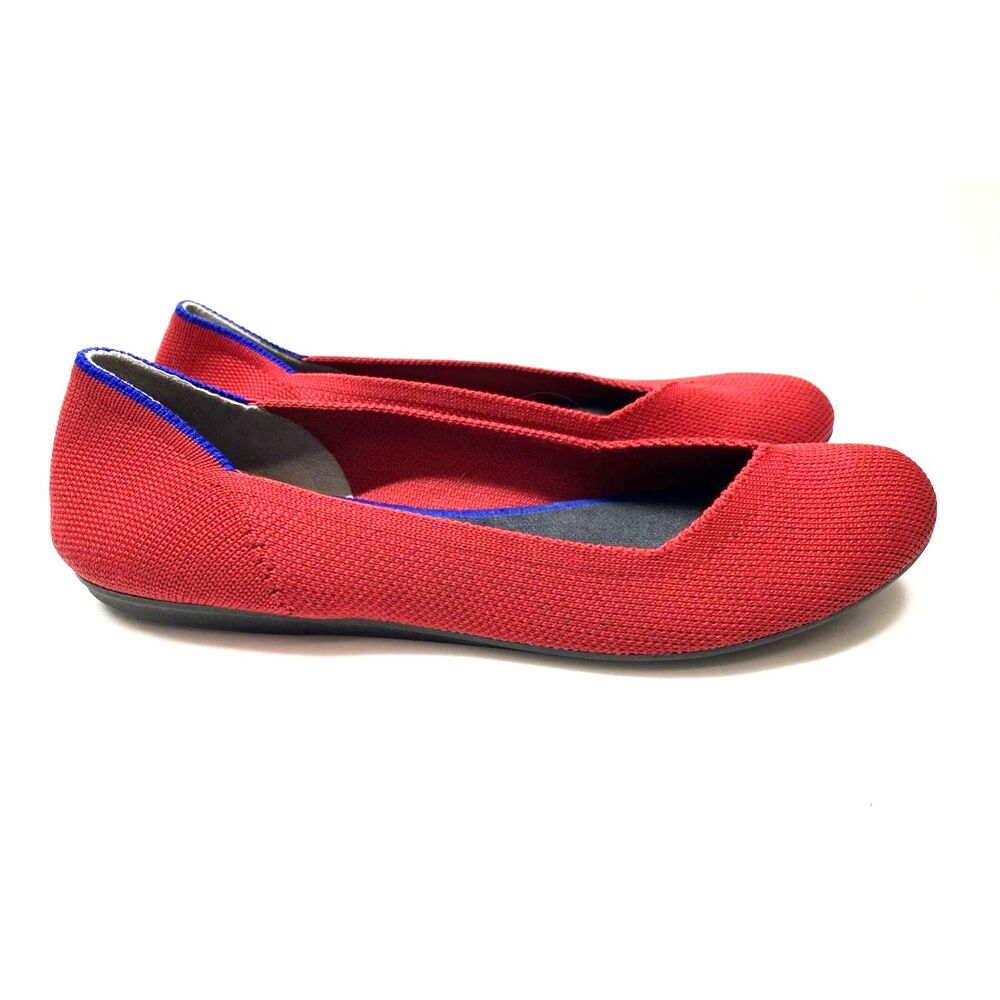 NEW RARE RETIRED Rothy's The Flat Chili Red Low Top Slip-On Ballet Flats  7.5 - Picture 2 of 8